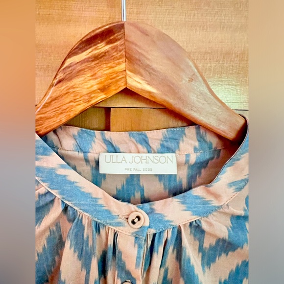 Ulla Johnson Rory Graphic-Print Cropped Blouse - size 4 - Picture 4 of 7